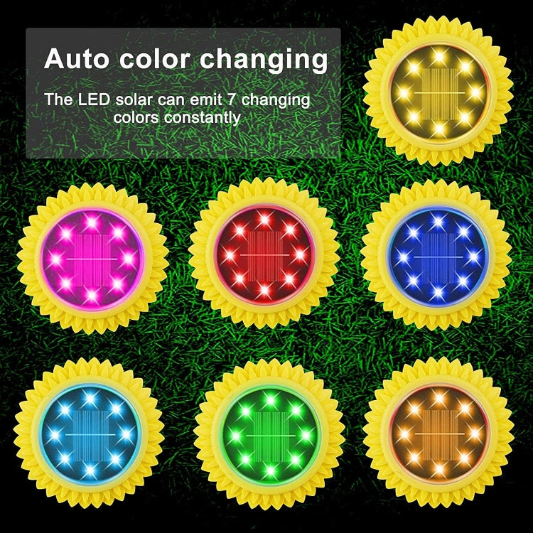 2 PCS 8 LEDs Solar Petals Buried Lamp Waterproof Garden Lawn Light, Specification: Red Rose (Colorful Light)