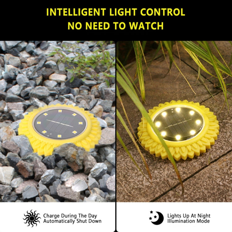 2 PCS 8 LEDs Solar Petals Buried Lamp Waterproof Garden Lawn Light, Specification: Sunflower (White Light)