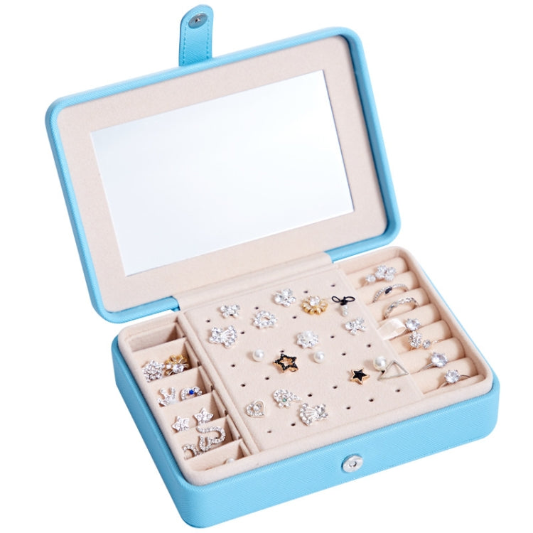 MSY789-12 Portable PU Simple Earrings Rings Multi-Function Jewelry Storage Box