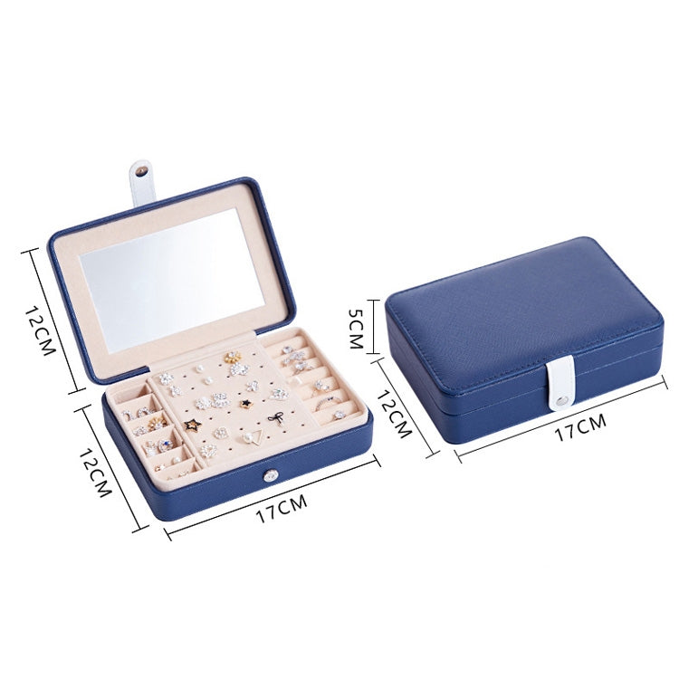 MSY789-12 Portable PU Simple Earrings Rings Multi-Function Jewelry Storage Box