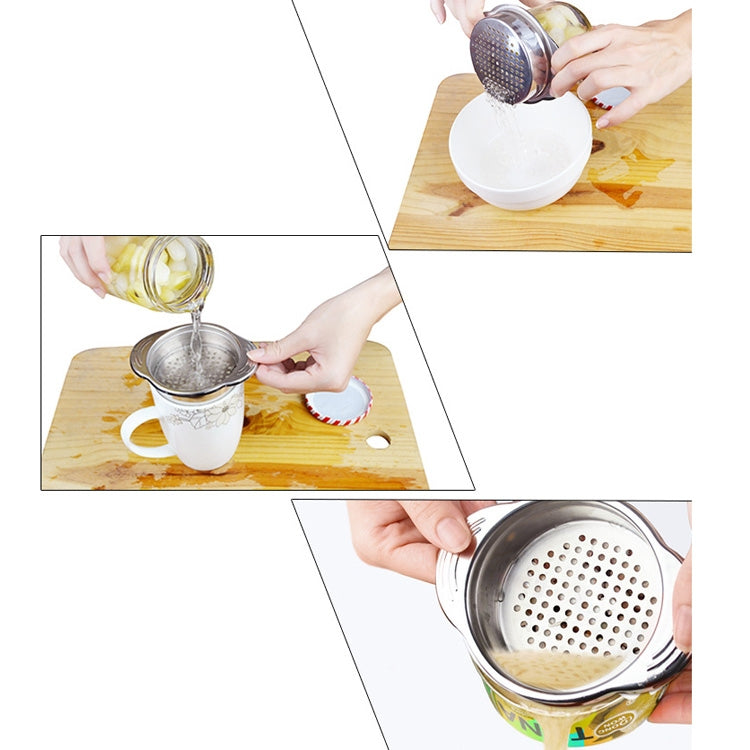 2 PCS 304 Stainless Steel Sewer Canned Food Water Filter With Ear Kitchen Tool