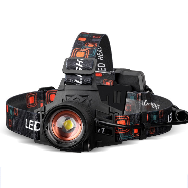 T40 P50 Lamp Beads Headlight USB Rechargeable Zoom Outdoor Strong Headlight,Specification: Without Battery