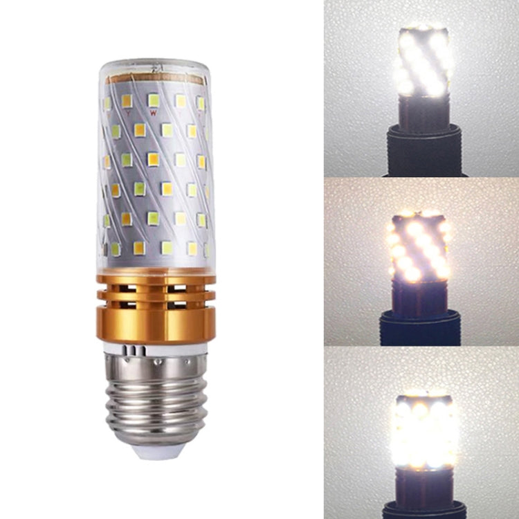 12W-E27  3 PCS No Flicker Corn Light Candle Bulb Screw Bulb, Light color: Three-color Light Engineering