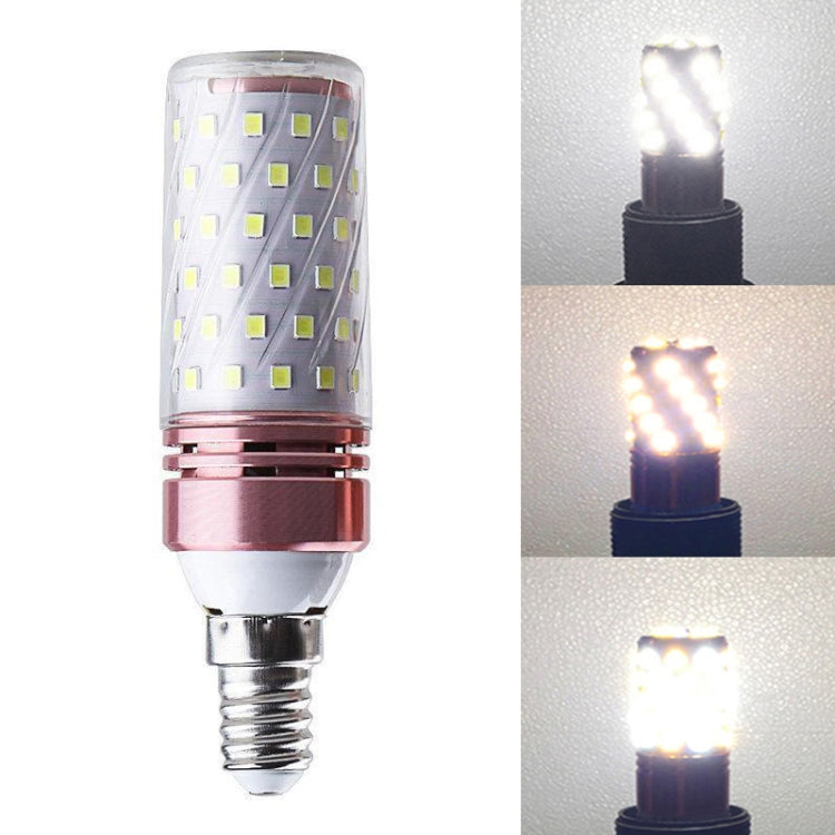 12W-E14  3 PCS No Flicker Corn Light Candle Bulb Screw Bulb, Light color: Three-color Light Home Style