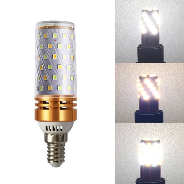 12W-E14  3 PCS No Flicker Corn Light Candle Bulb Screw Bulb, Light color: Three-color Light Engineering