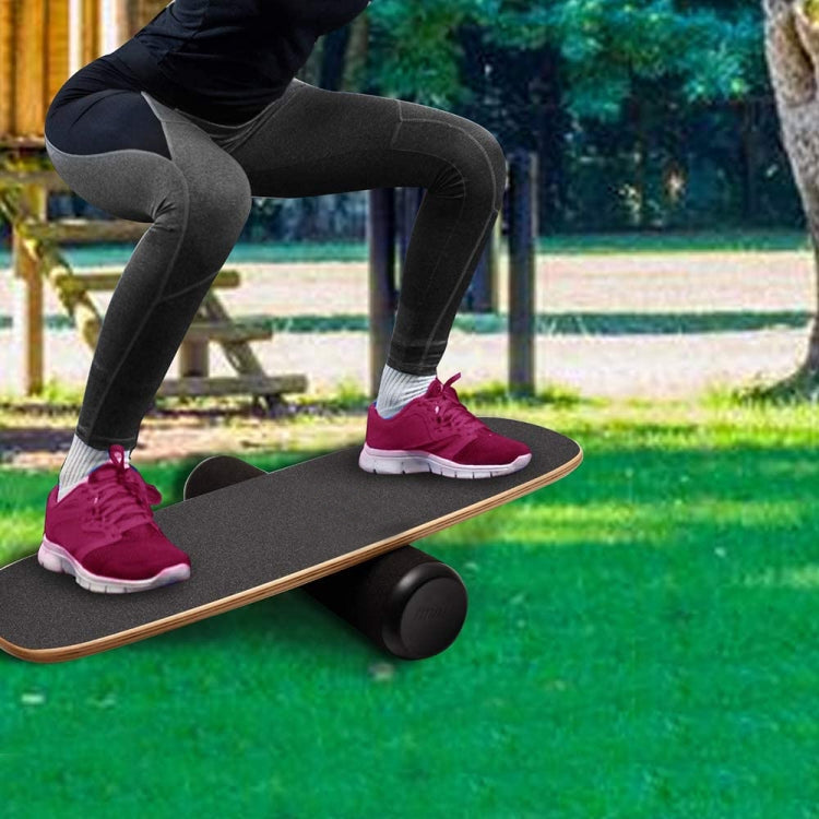 Surfing Ski Balance Board Roller Wooden Yoga Board, Specification: 06B Black Sand