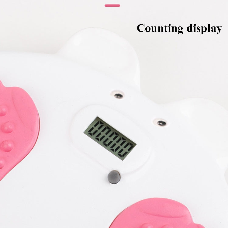 Home Fitness Bear Shape Twisting Machine Abdomen Massage Turntable Magnet Sports Twisting Disk With Counting Display(Pink White)