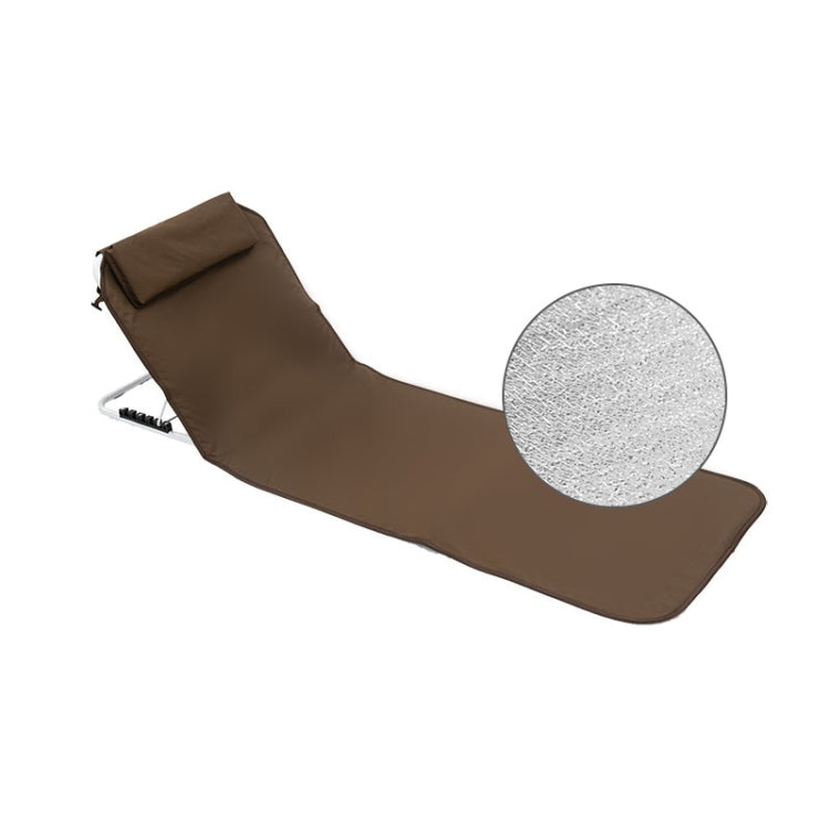 Outdoor Portable Folding Sitting And Reclining Dual-Purpose Chair Fishing Chair Outdoor Camping Recliner Lunch Break Chair, Spec: Oxford Cloth+Aluminum Foil EPE  (Coffee)
