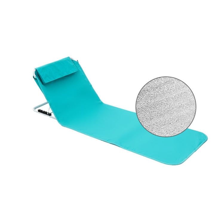 Outdoor Portable Folding Sitting And Reclining Dual-Purpose Chair Fishing Chair Outdoor Camping Recliner Lunch Break Chair, Spec: Oxford Cloth+Aluminum Foil EPE (Blue)