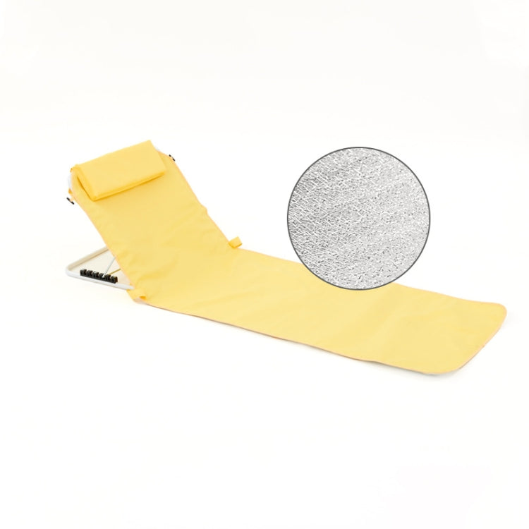 Outdoor Portable Folding Sitting And Reclining Dual-Purpose Chair Fishing Chair Outdoor Camping Recliner Lunch Break Chair, Spec: Oxford Cloth+Aluminum Foil EPE(Yellow)