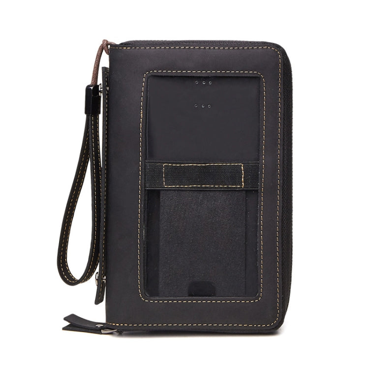 2053 Men Fashion Cowhide Multifunctional Wallet(Black)