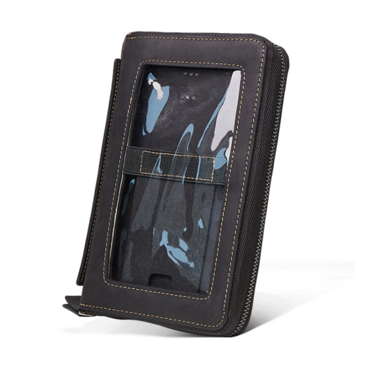 2053 Men Fashion Cowhide Multifunctional Wallet(Black)