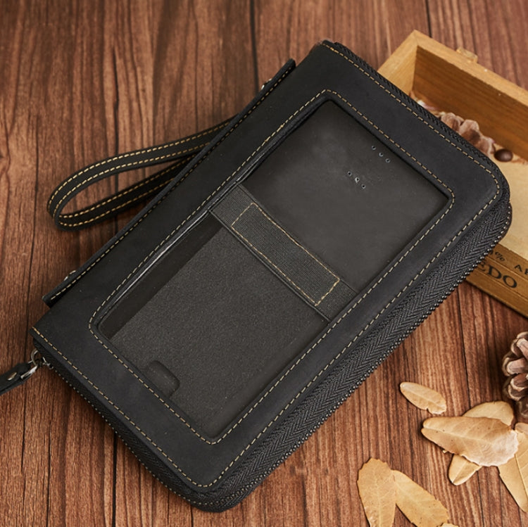 2053 Men Fashion Cowhide Multifunctional Wallet(Black)