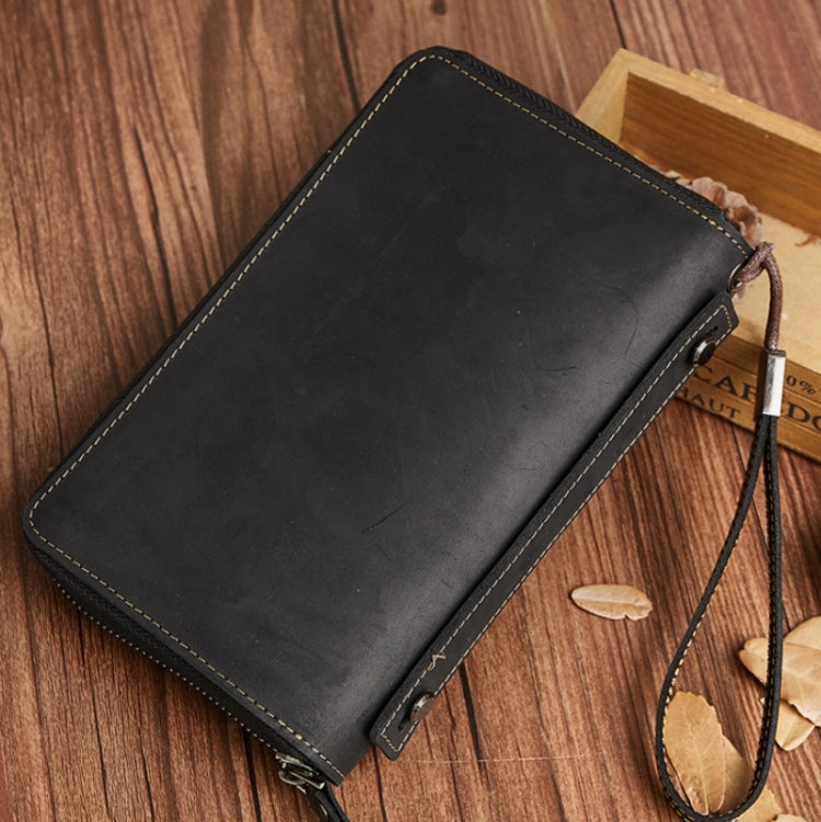 2053 Men Fashion Cowhide Multifunctional Wallet(Black)