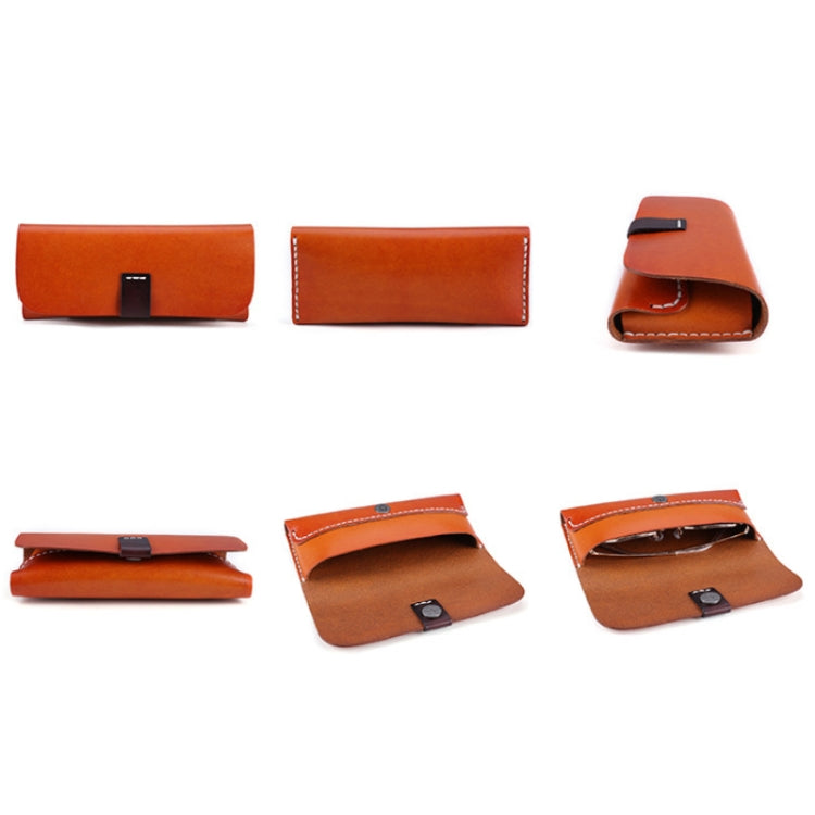 K064 Multifunctional Vegetable Tanned Leather Glasses Storage Box