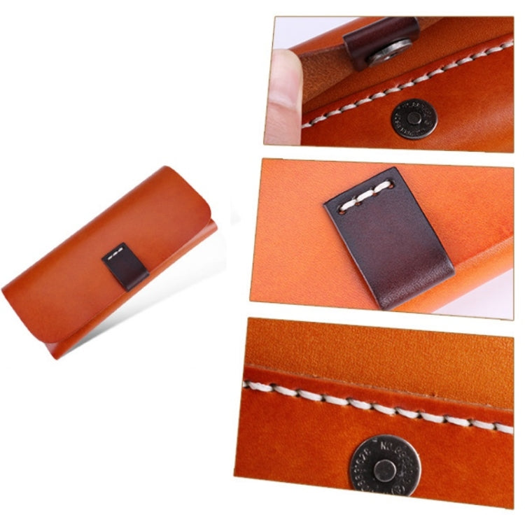 K064 Multifunctional Vegetable Tanned Leather Glasses Storage Box