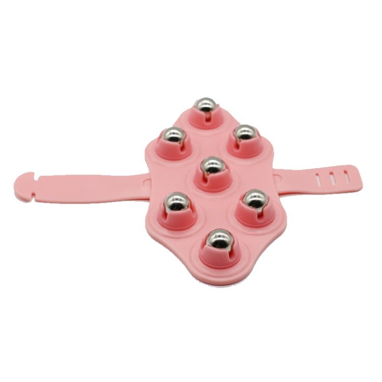 3 PCS Seven-ball Massager Multifunctional Five-element Meridian Brush Lymphatic Dredging Roller-ball Massager, Shape: Ordinary  Pink