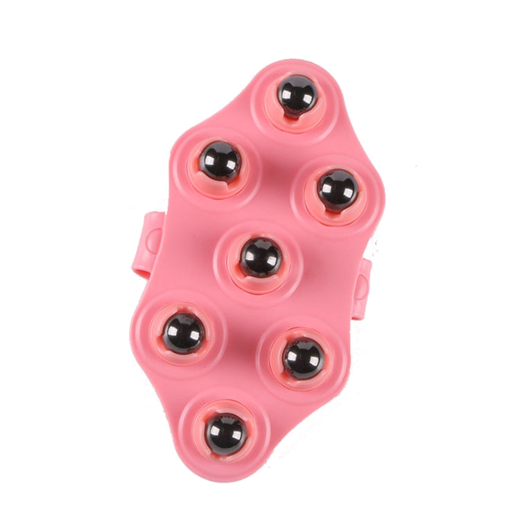 3 PCS Seven-ball Massager Multifunctional Five-element Meridian Brush Lymphatic Dredging Roller-ball Massager, Shape: Plus Magnetic  Pink