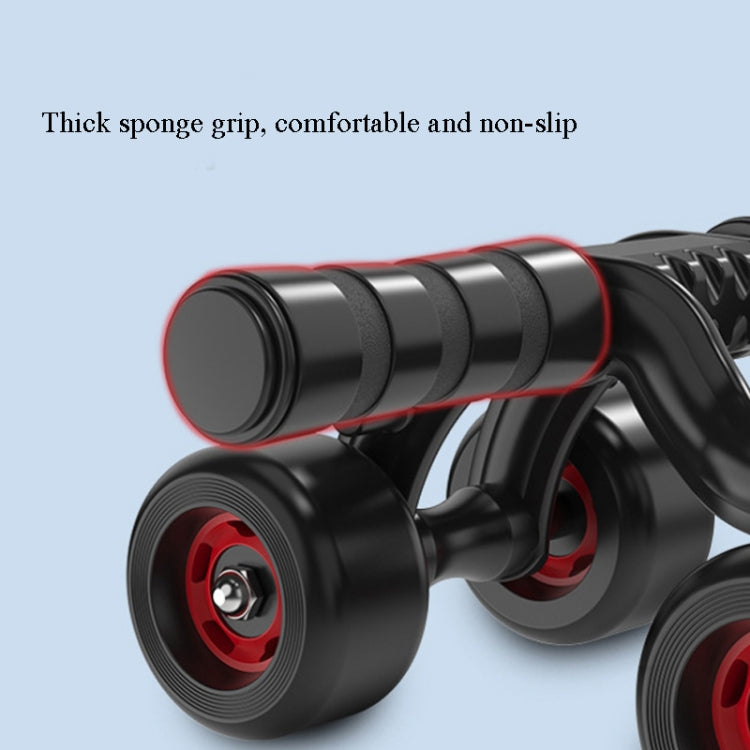 Four-Wheel Abdomen Wheel With Hand Support Household Rollers Fitness Equipment For Men And Women(Black Red)