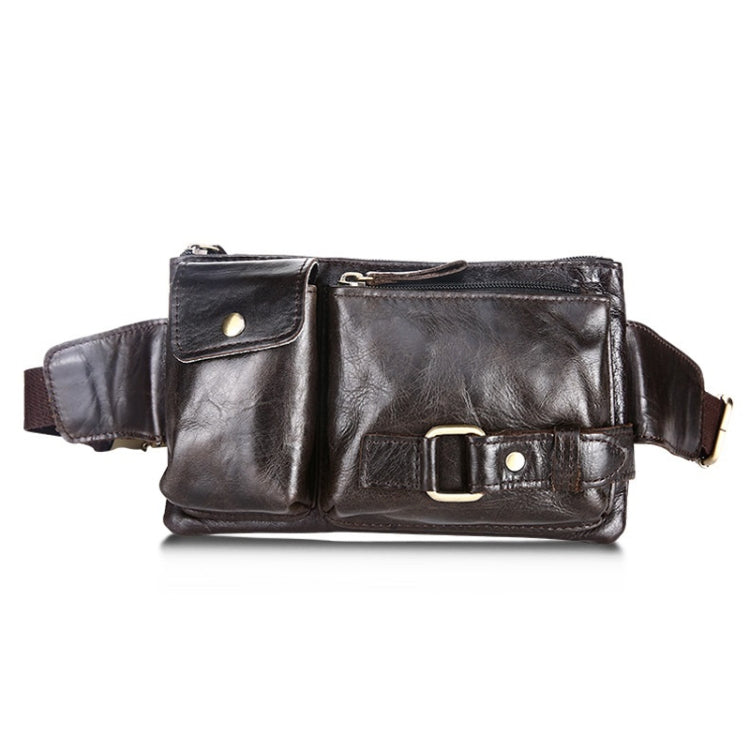 8135 Men Outdoor Sports Multifunctional Cowhide Leather Waist Bag