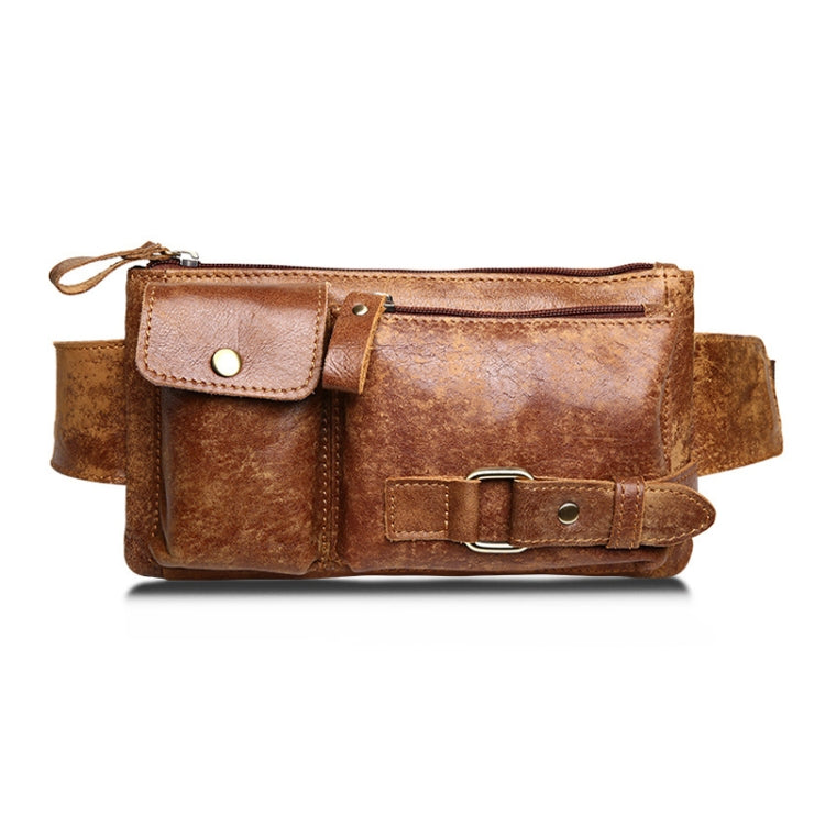 8135 Men Outdoor Sports Multifunctional Cowhide Leather Waist Bag
