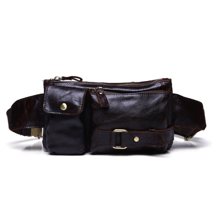 8135 Men Outdoor Sports Multifunctional Cowhide Leather Waist Bag