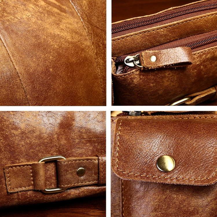 8135 Men Outdoor Sports Multifunctional Cowhide Leather Waist Bag