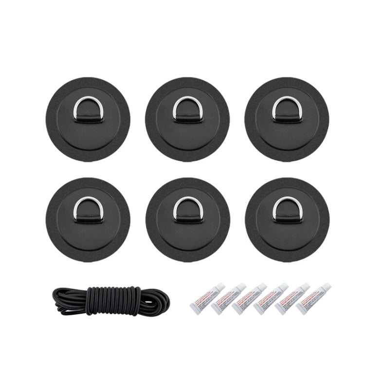 6 In 1 Canoe Kayak PVC Patch + D Ring Buckle + Elastic Rope + Paddle Rope Set