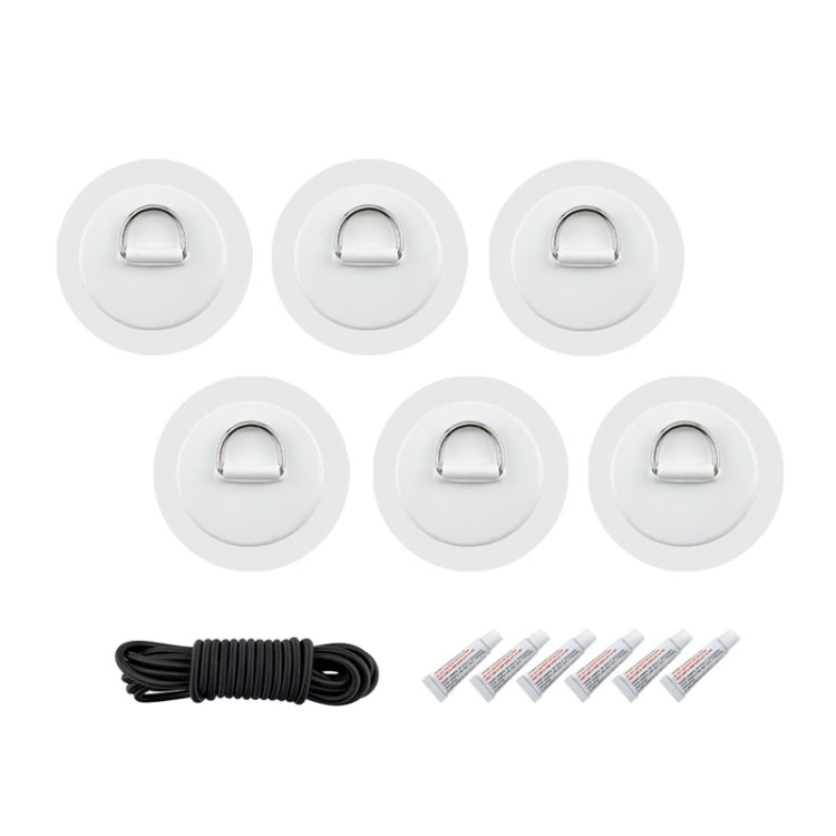 6 In 1 Canoe Kayak PVC Patch + D Ring Buckle + Elastic Rope + Paddle Rope Set