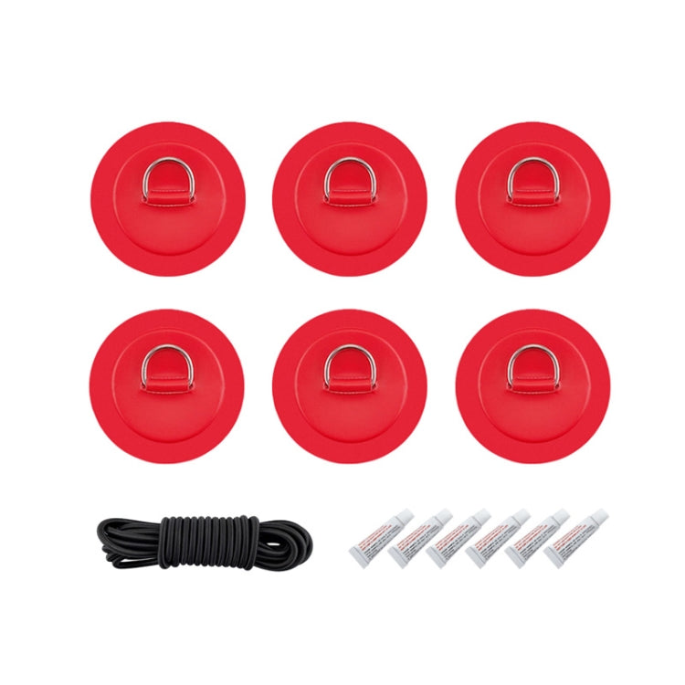 6 In 1 Canoe Kayak PVC Patch + D Ring Buckle + Elastic Rope + Paddle Rope Set