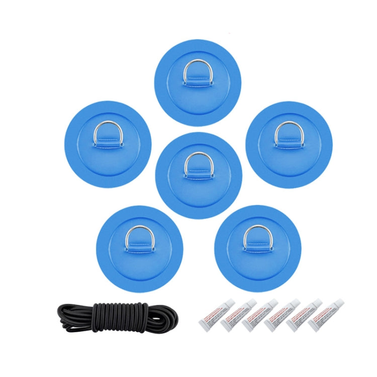 6 In 1 Canoe Kayak PVC Patch + D Ring Buckle + Elastic Rope + Paddle Rope Set