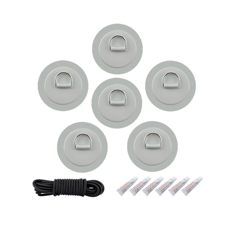 6 In 1 Canoe Kayak PVC Patch + D Ring Buckle + Elastic Rope + Paddle Rope Set