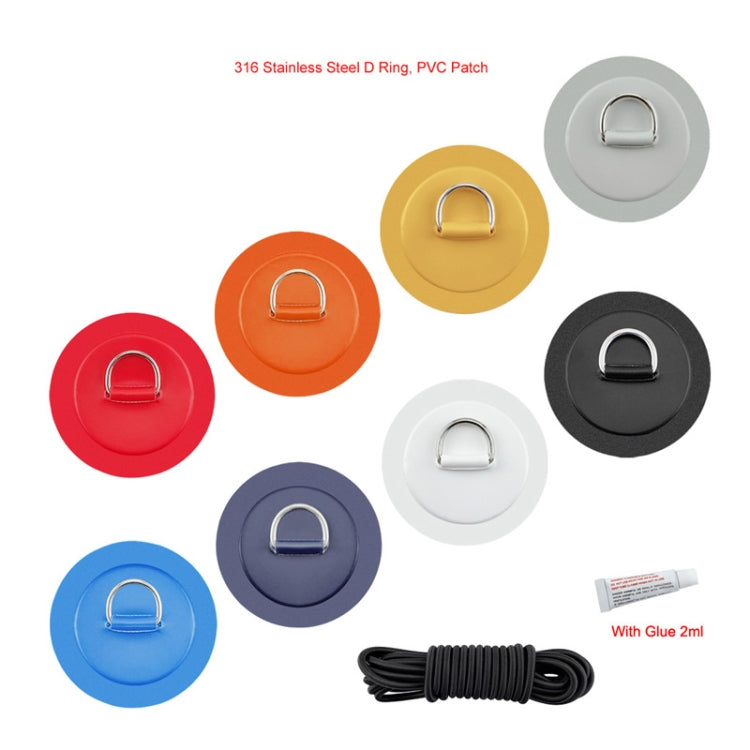6 In 1 Canoe Kayak PVC Patch + D Ring Buckle + Elastic Rope + Paddle Rope Set