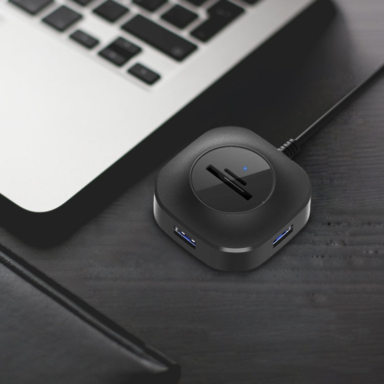 H25-2.0 3 x USB Port + TF/SD Card Reader Computer Notebook High-Speed Hub Splitter