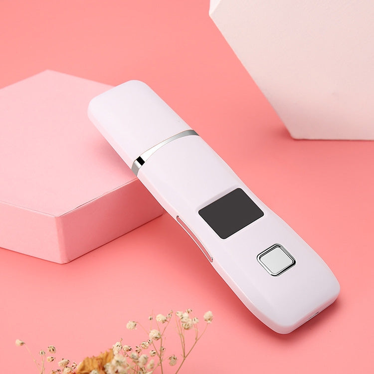 C-106 Ultrasonic Shovel Skin Machine Blackhead Dead Skin Cleaning Instrument Deep Cleaning Pore Ion Importer, Specification: LED Light Display(Beige)