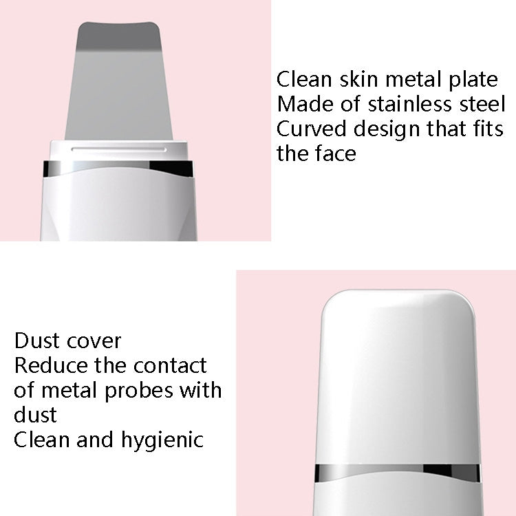 C-106 Ultrasonic Shovel Skin Machine Blackhead Dead Skin Cleaning Instrument Deep Cleaning Pore Ion Importer, Specification: LED Light Display(Beige)