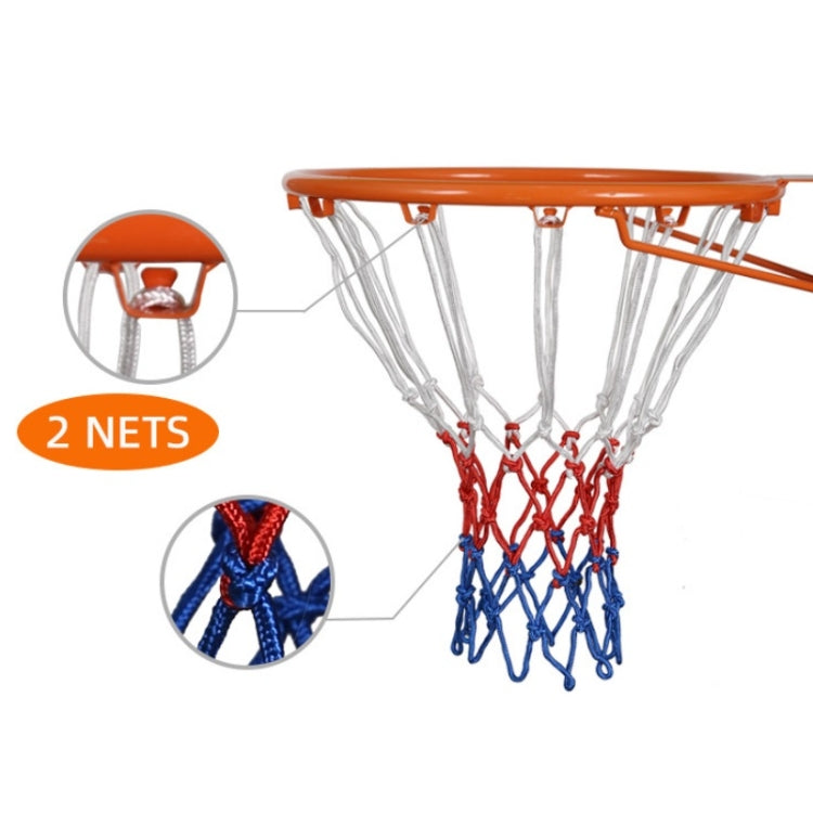 2 Pairs Outdoor Round Rope Basketball Net, Colour: 5.0mm Heavy Polyester(White)