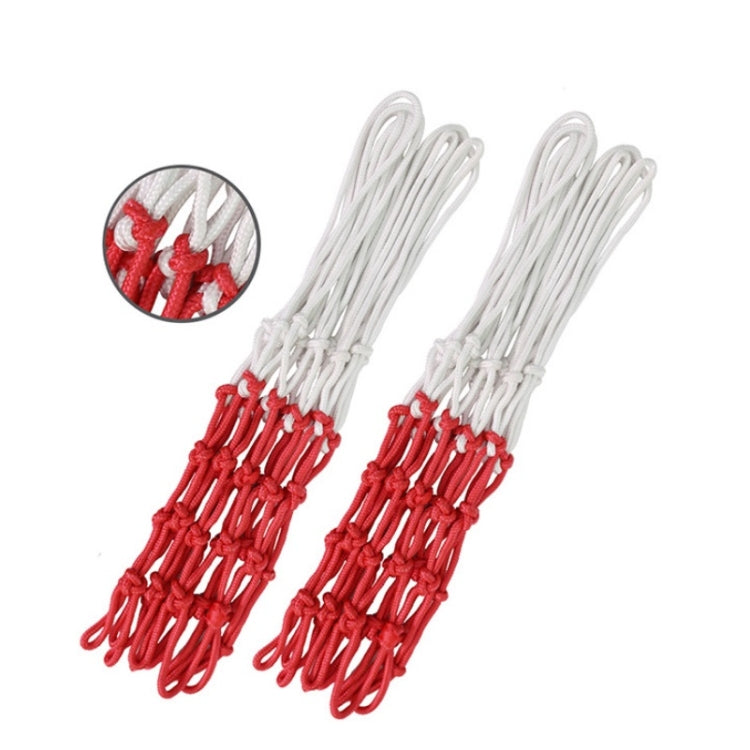 2 Pairs Outdoor Round Rope Basketball Net, Colour: 5.0mm Bold Polypropylene(White Red)