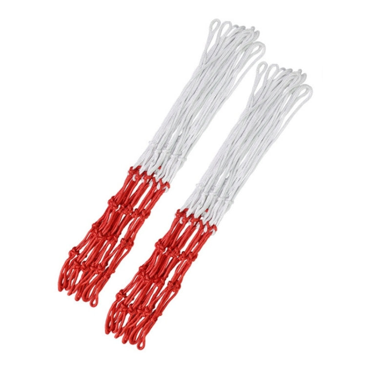 2 Pairs Outdoor Round Rope Basketball Net, Colour: 3.0mm Polyester(White Red)