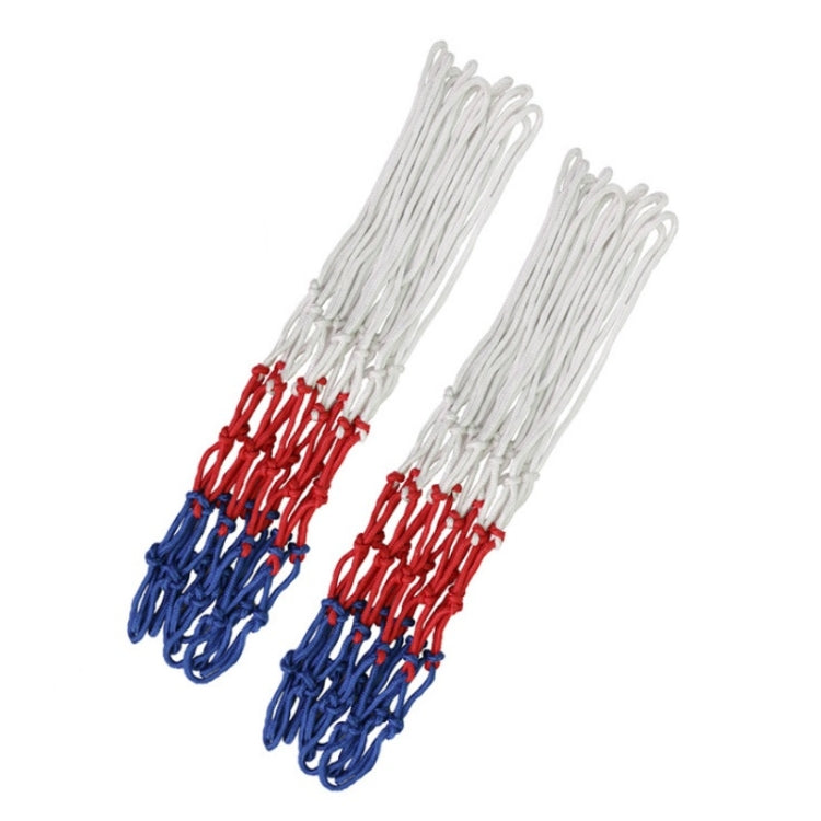 2 Pairs Outdoor Round Rope Basketball Net, Colour: 3.0mm Polypropylene(White Red Blue)