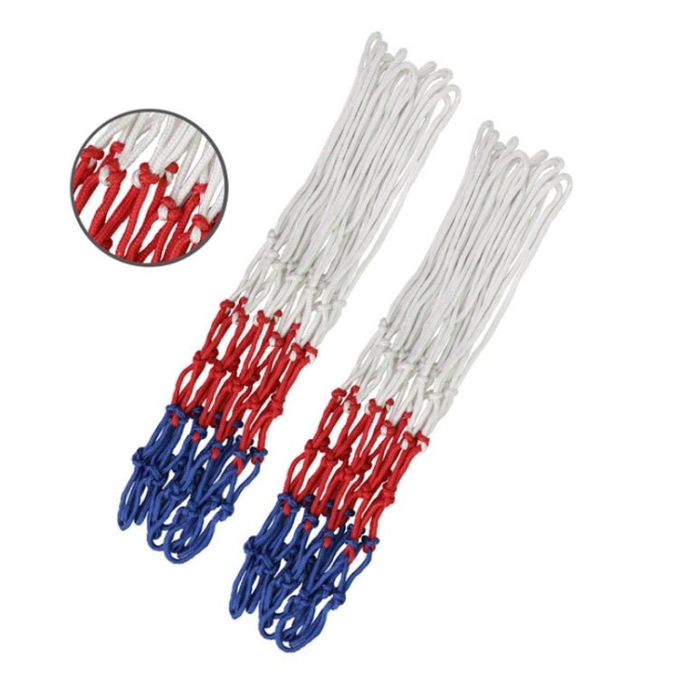 2 Pairs Outdoor Round Rope Basketball Net, Colour: 3.0mm Polypropylene(White Red Blue)