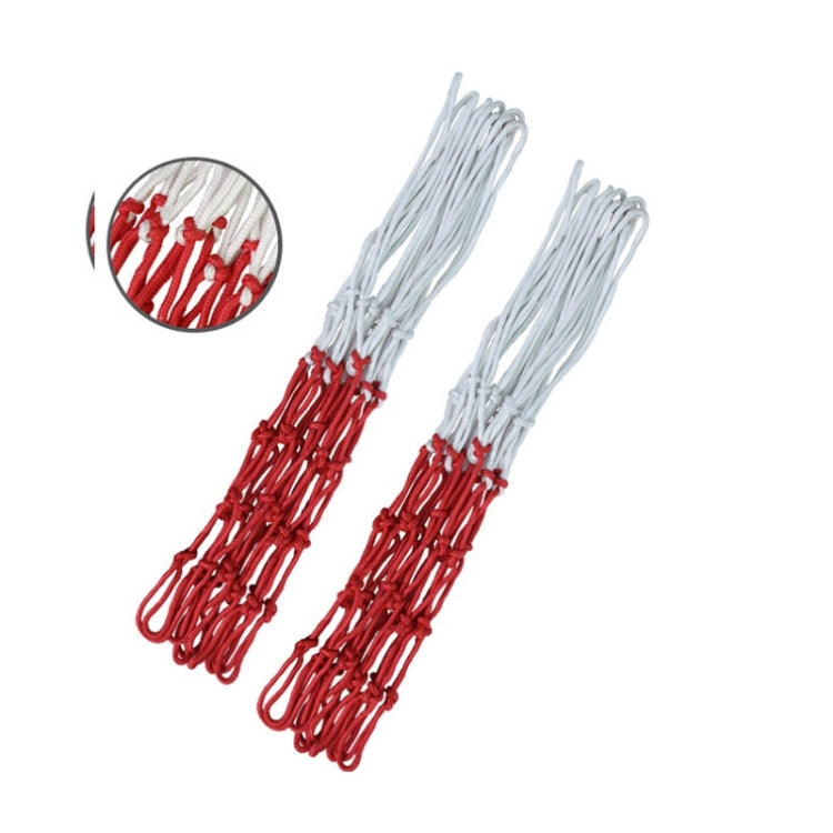 2 Pairs Outdoor Round Rope Basketball Net, Colour: 3.0mm Polypropylene(White Red)