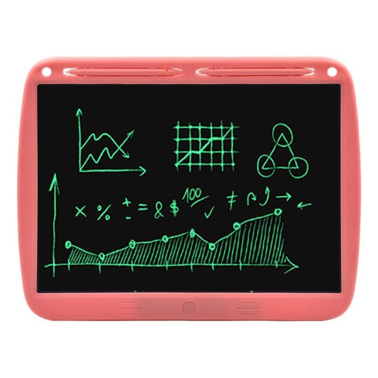 15inch Charging Tablet Doodle Message Double Writing Board LCD Children Drawing Board, Specification: Monochrome Lines (Pink)