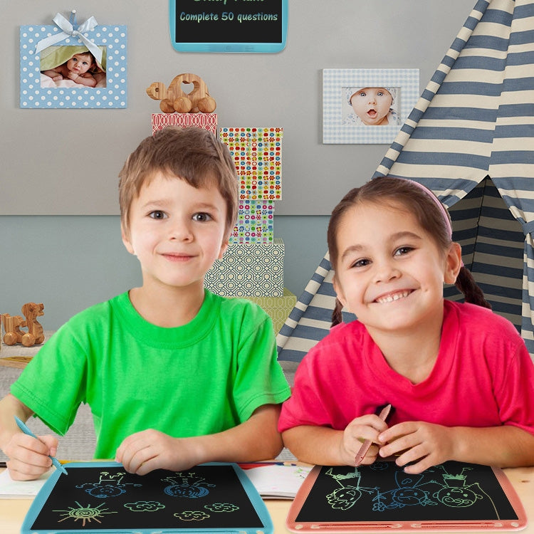 15inch Charging Tablet Doodle Message Double Writing Board LCD Children Drawing Board, Specification: Colorful Lines (Pink)