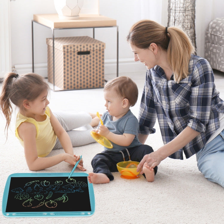 15inch Charging Tablet Doodle Message Double Writing Board LCD Children Drawing Board, Specification: Colorful Lines (Black)