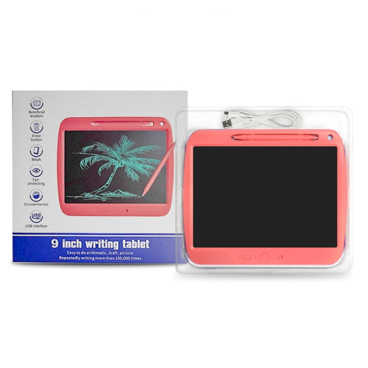 9 Inch Charging LCD Copy Writing Panel Transparent Electronic Writing Board, Specification: Monochrome Lines (Black)