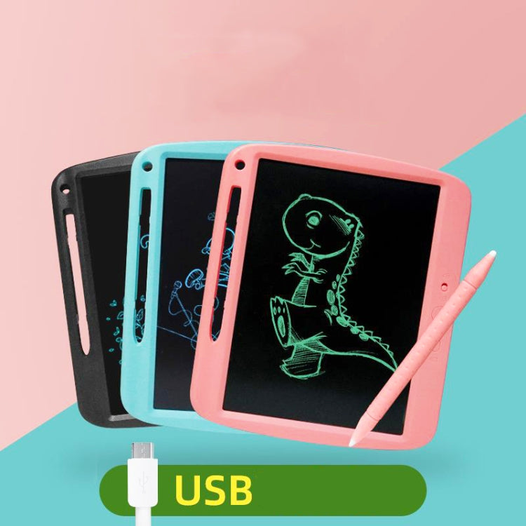 Children LCD Painting Board Electronic Highlight Written Panel Smart Charging Tablet, Style: 9 inch Colorful Lines (Pink)