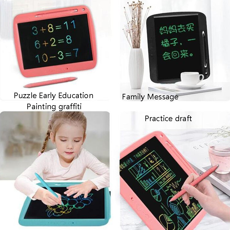Children LCD Painting Board Electronic Highlight Written Panel Smart Charging Tablet, Style: 9 inch Colorful Lines (Pink)