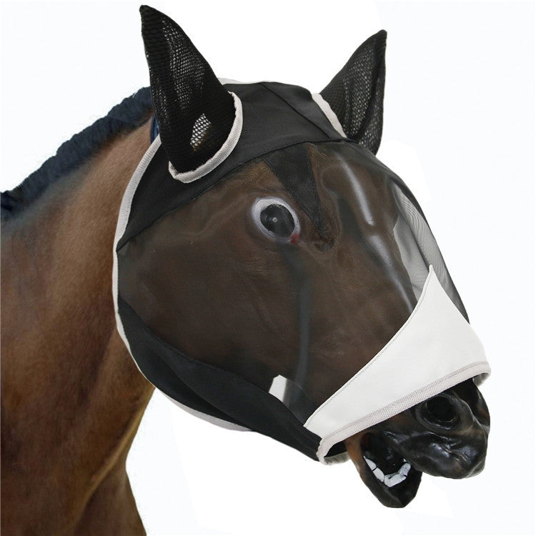 MTP-636 Breathable And Comfortable Outdoor Anti-Mosquito Horse Mask Detachable Horse Face Mask, Size: L