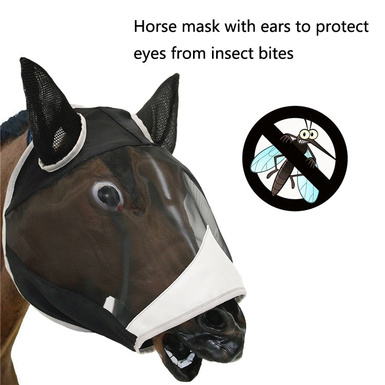 MTP-636 Breathable And Comfortable Outdoor Anti-Mosquito Horse Mask Detachable Horse Face Mask, Size: L